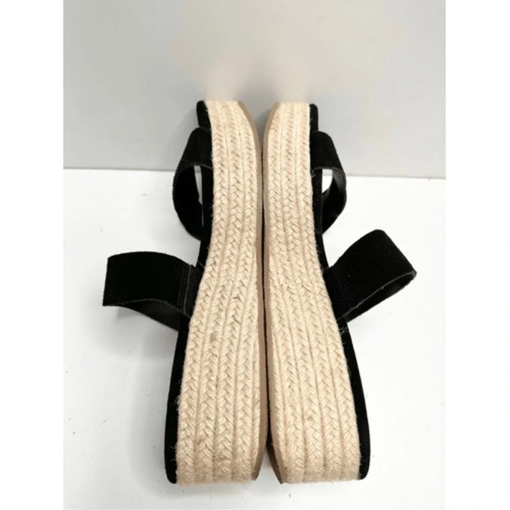 Treasure‎ & Bond Sandals Fatima Black Suede Espadrille Platform Wedges 8.5M